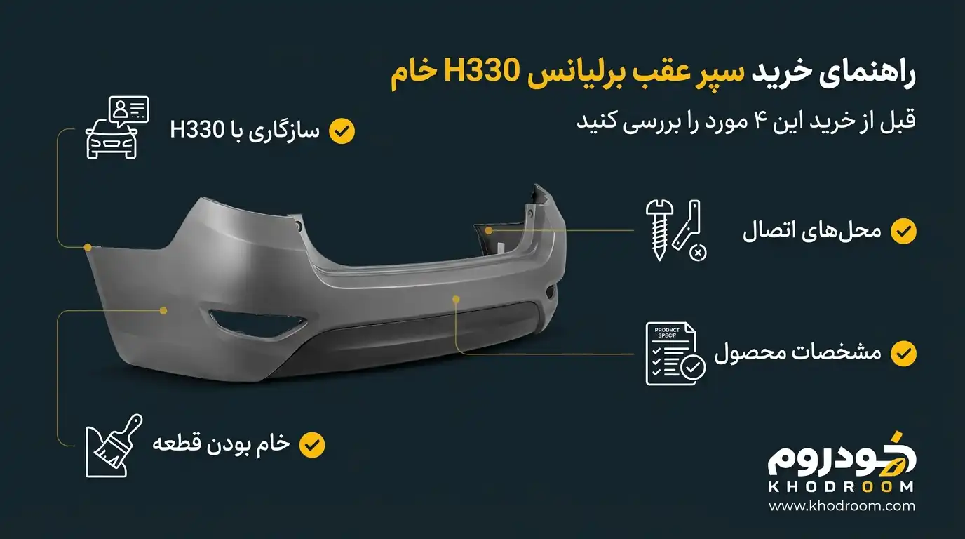 نکات مهم خرید سپر عقب برلیانس H330 خام